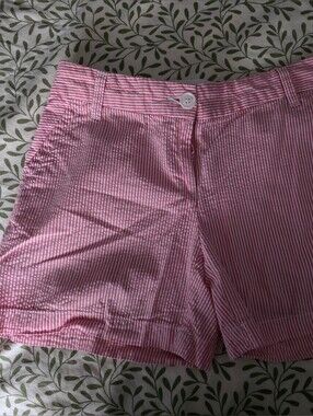 crown & ivy Pink and White Seersucker Shorts